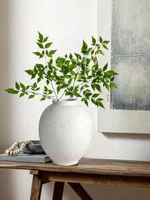 1pc Minimalist European Niche High-End White Vase, 5.7 Inches Tall, Home Decor, Minimalist Farmhouse Style Decorative Vase, Suitable For Living Room, Dining Table, Bedroom, Kitchen, Entryway, Christmas - B - View 3