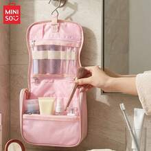 MINISO Multi-Function Hanging Travel Toiletry Bag, Portable Foldable Cosmetic Organizer With Multiple Mesh Pockets, Available In Various Colors, Suitable For Travel, Home, Daily Grooming And More, Essential Storage - Multicolor - View 2