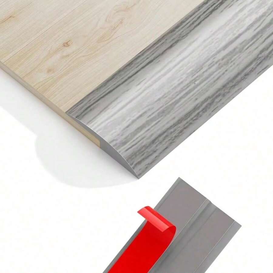 1pc 1m X 3.5cm Self-Adhesive PVC Transition Strip, Easy To Install, For Decorating Edges Of Peeled Peel And Stick PVC Flooring, Suitable For Carpet To Hard Floor Transitions (For Gaps Up To 5mm)