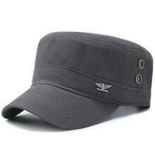 1 pieza Gorra de béisbol de parte superior plana lavada para hombre, gorra casual ajustable con protección solar, adecuada para viajes de primavera/otoño, playa, fiesta - Multicolor - Ver 18