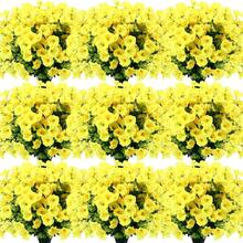 2pcs Artificial Morning Glory, Suitable For DIY, Office Decor, Mother's Day, Birthday And Valentine's Day Gifts, Room Decor, Home Beautification, Autumn Decor, Bedroom Decor, Wedding Decor, Garden Landscape, Outdoor Decor - Yellow - View 1