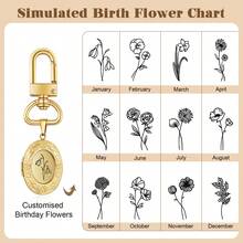 1pc Personalized Birth Flower Photo Frame Bag Charm Keychain (Includes Handwritten Engraving) - Customized Photo Handbag Memorial Pendant, Commemorative Gift, Bag Charm, Car Keychain - Multicolor - View 4
