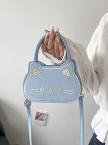Cute Cat Shoulder Bag, Small Exquisite Fashion Versatile Bag, High-End Crossbody Bag For Girls - Blue - View 7
