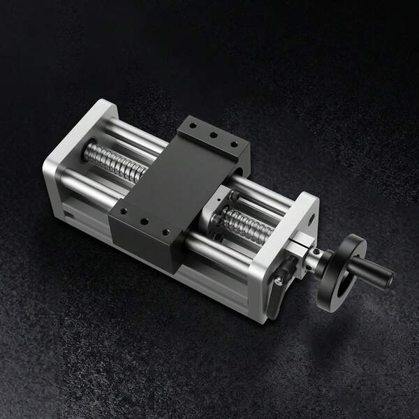Linear Stage Actuator, 100 Mm Effective Stroke, Ball Screw CNC Linear Motion Guide Rail, Double Optical Axis, C7 High-Precision, Bearing Slide Block, Manual Handwheel, For CNC Router X Y Z Axis