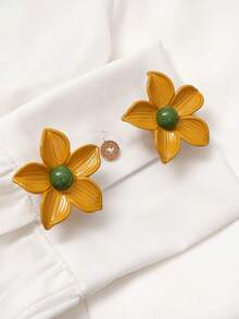 1/2 piezas Clip de cubierta de botón para decoración de camisas y vestidos, encanto floral lindo para ropa, gemelos ligeros para camisas, clip de cuello de camiseta, cubierta de gemelos DIY - A - Ver 4