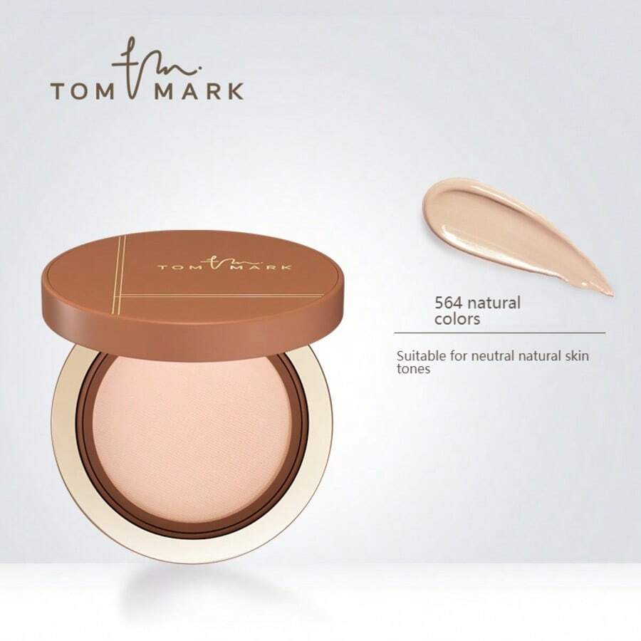 TOM MARK 榛果氣墊粉底液,適合乾性肌膚,保濕、全遮瑕、長效持妝,12g 正裝 + 12g 補充裝 - 自然色 - 查看 1