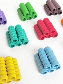 1 Paio di Forbici per Cuticole, Pennello per Pittura, Spazzola per Unghie, Copertura Protettiva Antiscivolo, Copertura per Manico Forbici per Cuticole Assorbente del Sudore Antiscivolo, Copertura Spugna per Pennello, Copertura Antiscivolo, Strumento Ausiliario per arte di unghie - Multicolore - Visualizzare 2