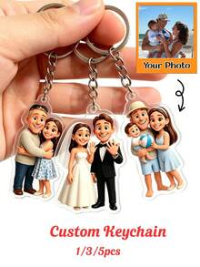 Personalized 2D Figure Acrylic Photo Keychains,Gifts For Her/Him, Suitable For Birthdays Weddings Parties Anniversaries, Teacher's Day, Back To School - Multicolor - View 1