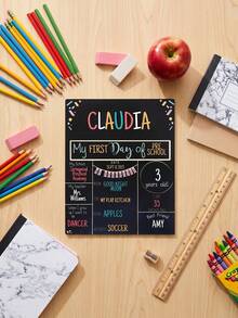 1pc Personalized Name Black First Day Of Back To School Photo Prop Sign, Custom Back To School Photo Prop Keepsake Souvenir Gift For School - Multicolor - View 4