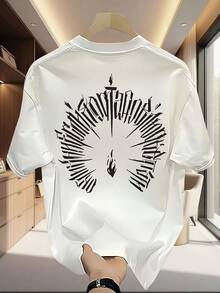Made Of High-Grammage Pure Cotton, Modern American Urban Style, Round Neck, Oversize Design With An Exclusive And High-End Touch, Casual And Elegant, Versatile, Ideal For Couples. - 黑色 - 查看 6