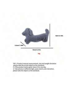 Cute Dachshund Shaped Plush Cat Toy With Built-In Crinkle Paper For Interactive Play - Multicolor - View 2