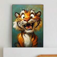 1 Stück DIY Cartoon Tiger Muster 5D Diamant Malerei Set, geeignet für erwachsene Anfänger DIY Mosaik Diamant Kunst, Vollbohrung handgefertigte Enthusiasten Selbstdesign DIY Diamant Malerei, anwendbar für Wohnzimmer, Schlafzimmer, Büro Wanddekoration Hängendes Gemälde, Überraschungs Feiertags Heimdekoration Geschenk für Familie und Freunde, Rahmenlos [30*40cm/11.8*15.7in][40*50cm/15.7/19.7in] - Kein Rahmen - Übersicht 4