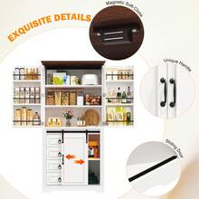 Tall Cabinet With Safety Tilt Mechanism And Snack Shelf, 4 Drawers And Adjustable Shelves, Unique - 白色 - 查看 2
