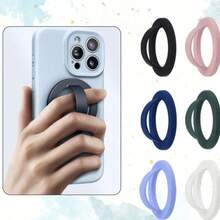 1pc Magnetic Minimalist Silicone Phone Ring Holder, Solid Color Magnetic Phone Grip Stand, Compatible With Apple And Android Phones, Some Models Require Magnetic Ring Accessory (Includes Magnetic Ring) - Multicolor - View 3
