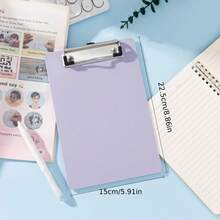 1pc A5 Clipboard Writing Board, Note-Taking Clip, A5 Writing Board Clip, Meeting Minutes Folder, Folder Book Board, Low-Profile Clip, Suitable For Classroom, Office, Restaurant Clipboard [Blue, Pink, Green, Purple] - Clamp - View 3