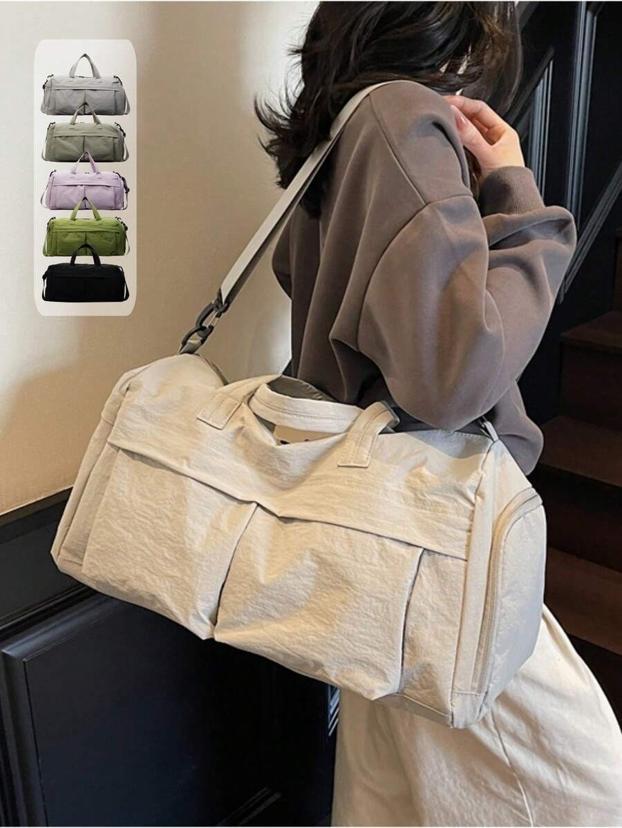 夏季運動健身包，適合女性與男性，學校週末過夜旅行行李袋