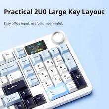 AULA F99 Max Mechanical Keyboard With Smart LCD Display, Tri-Mode 2.4G/Bluetooth/Wired Connection, Hot-Swappable Gasket Structure PBT Keycaps RGB Backlit Gaming Keyboard - View 6