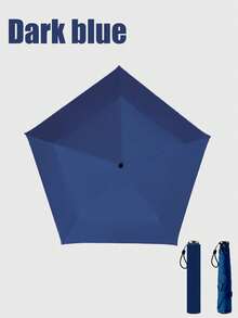 1Pc Super Light Ultra Slim Mini 3-Fold Umbrella With Cover, 5-Rib Thick Black Coating Sun & Rain Parasol, UV Protection Portable For Travel Beach Bedroom Decor, Summer Must-Have, Bridesmaid Birthday Back To School Gift, Pink Green Blue White Black - Multiple Styles - View 13