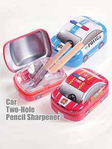 1pc Car Pencil Sharpener, Dual-Hole Design For Different Pencil Sizes, Suitable For Office, Home And School Use, Back To School, First Day Of School - Multicolor - View 4