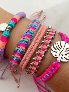 Pulsera de cuero PU multicapa con diseño de hebilla redonda y circonita, de doble vuelta, para mujer, regalo para mamá, Navidad, diaria, cumpleaños, San Valentín. - Multicolor 2 - Ver 6