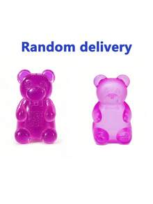 Jelly Color Teddy Bear Squeeze Toy, Soft Silicone Slow Rebound Stress Relief Toy, Party Favors, Stress Relief Toy, Creative Shaped Toy, Holiday Gift - Multicolor - View 11