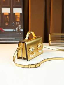 Nuevo bolso bandolera vintage con diseño creativo de ojo de perlas & strass, bolso de lujo Boston de moda para mujer, bolso de mano único - Multicolor - Ver 10
