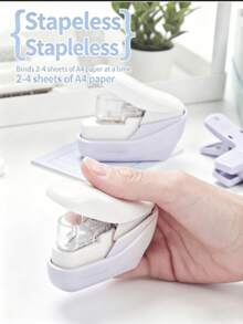 Mini Nail-Free Stapler, Portable Stapling Machine, No Staples Hand Stapler, Office School Learning Supplies For Students - Single Piece - View 4