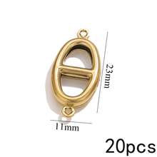 20Pcs Double Hole Link Connectors, 18K Gold Plated Stainless Steel Tarnish Resistant Heart Star Shell Moon Shape Charms For DIY Jewelry Making - Double Hanging Connector - View 13