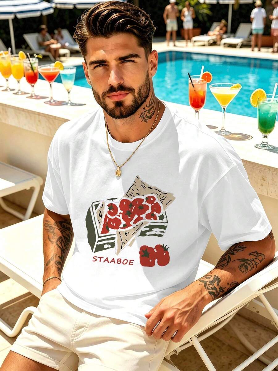 Men Plus Size T-Shirts - White - View 1