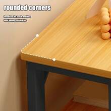 Mesa de Entrada de 2 Niveles, Mesa Consola Estrecha y Larga para Sala, Dormitorio o Pasillo - Marrón + Negro - Ver 3