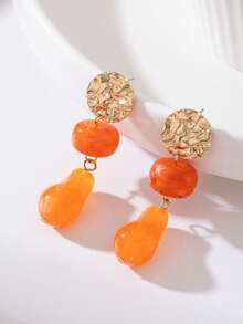 1 par de pendientes de borlas de colores a la moda y lindos, pendientes geométricos asimétricos de acrílico, adecuados para uso diario, vacaciones, citas, fiestas - Pendientes de borlas - Ver 9