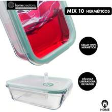 Home Creations - Set Of 12 Airtight Meal Prep Containers For Families - Lids With Valves - Heat-Resistant For Organization And Storage - Ideal For Complete Meals - 10 - View 5