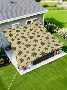 1pc Plant Leaf Floral Print Design Sunshade Awning, Outdoor Shade Cloth And Canopy, 2D Flat Printed Tent, Washable, Suitable For Garden, Camping, Beach, Yard, Poolside And More, Poles Not Included - Multicolor - View 55