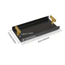 1pc Acrylic Tray With Gold Handle, Suitable For Vanity, Bathroom, Kitchen, Nightstand, Luxury Storage & Display Tray - Multicolor - View 12