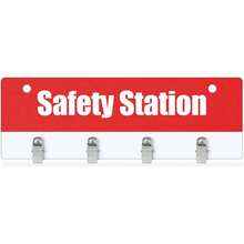 Glove Station Organizer Wall Mount Plastic Glove Holder With Clips Firefighter Baseball Cut Resistant Gloves - 1 + Red 4 Clips Style - View 1