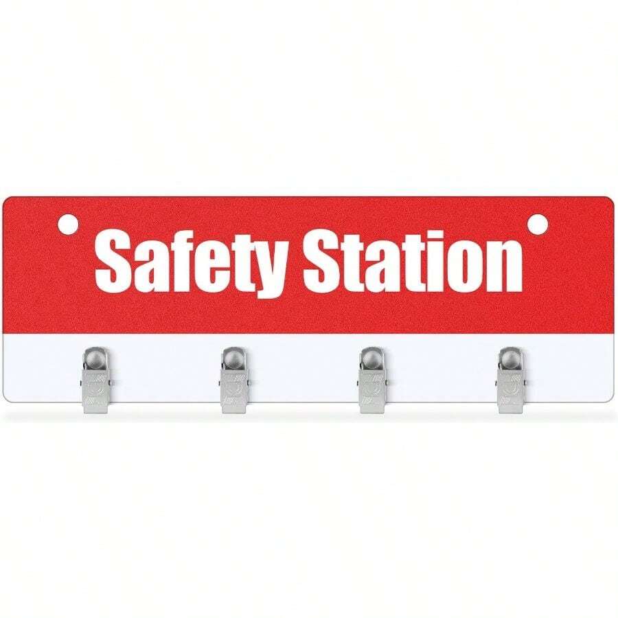 Glove Station Organizer Wall Mount Plastic Glove Holder With Clips Firefighter Baseball Cut Resistant Gloves - 1 + Red 4 Clips Style - View 1
