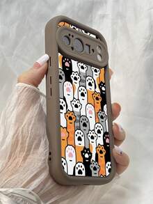TJ147 Adorable Cat Paws Fully Enclosed For Drop Protection And Slip Resistance Features Angel Eye TPU Soft Case For  A38 A18 A15S A16S A17K A54 A58 A5i A5 Pro A5X A60 A74 A79 A57 A78 A35 A53 Find X8 Reno7 10 12 11 13 14 Pro 4F 11F 12F 12FS 13F 14F 4Z 5Z 6Z 7Z 8Z For Redmi 12 13 9C 10C 12C 13C 14C Note 9 10 11 12 13 14 Pro 10S 11S 12S 14S For Poco M6 M7 X7 For Honor X9C Magic7 Lite For Galaxy S26 Ultra For Pixel 7 For  V30 Lite For  Phone Case - 冷咖色 - 查看 3