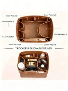 Felt Purse Organizer Inserts For Picotin 22 18Inserts HandBag Inner Bag Organizer High Quality Large Capacity Inner Bag - Rust - View 4