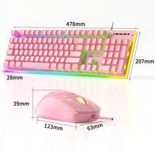 True RGB Full Size Keyboard And Mouse Combo, Silent Typing, 2-In-1 Combination, Mechanical Feel USB Membrane Keyboard, Suitable For Office And Gaming, Home Gift, PC And Laptop (Black & White) - View 13