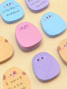1/2/4pcs Cute Cartoon Sticky Notes, Colorful Memo Pads, Student Stationery, Random Colors School Supplies - one-size - View 3