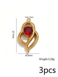 3Pcs 304 Stainless Steel 18K Gold Plated Colorful Rhinestone Marine Life Pendants DIY Handmade Jewelry Accessories/Waterproof And Fade-Resistant - Basket - View 12