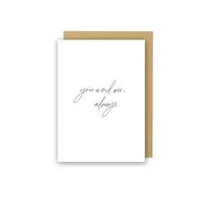 Minimalist Love Greeting Card, Wedding Day Card, You And Me Always, Simple White Anniversary Valentine Gift Card For Boyfriend Girlfriend Husband Wife - Multicolor - View 11