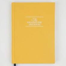 1pc Linen Cover English Version A5 Daily Self-Care Gratitude & Reflection Journal - Yellow - View 1