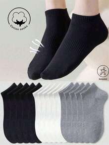 1/5/10/20/30 Pairs Women's Short Socks, White Short Socks, - Multicolor - View 1