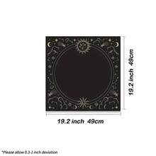1pc Sun & Moon Altar Cloth Tarot Table Cloth Geometric Star Starry Sky Constellation Divination Cloth Witchcraft Astrology Decor - Black - View 8