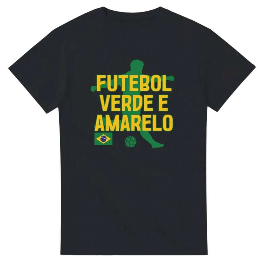 Green And Yellow Football Jersey--Brazil Football Jersey - 黑色 - 查看 1