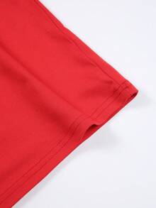 Camiseta de manga corta para mujer con estampado del número 7 de Portugal, nueva colección primavera-verano 2026, top casual versátil con mangas cortas y cuello redondo, - Rojo - Ver 5