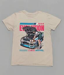 Camiseta de Anime JDM para Coche, Camiseta de Carreras de Drift Japonesas, Camiseta Gráfica de Chica Automotriz, Ropa Urbana de Coche Tuner, Regalo de Carreras para Entusiastas de Coches - Negro - Ver 5