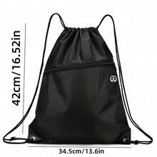 5pcs/3pcs/1pc Drawstring Backpack, Medium Size, Black, Sports Style, Suitable For Gym, Football, Basketball, Running, Travel, Swimming, Beach Use - Multicolor - View 3