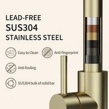 Commercial Single Handle Kitchen Sink Faucet Brushed Gold Pull Down Sprayer DesignSink Accessories Kitchen Sink Parts Sink Organizer - Brushed Gold1 - View 7